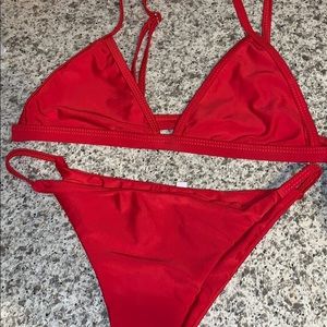 Red bikini swimsuit